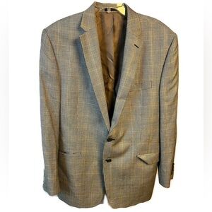 Lauren Ralph Lauren Men’s Silk Wool Blend Houndstooth Two Button Blazer Size 44L